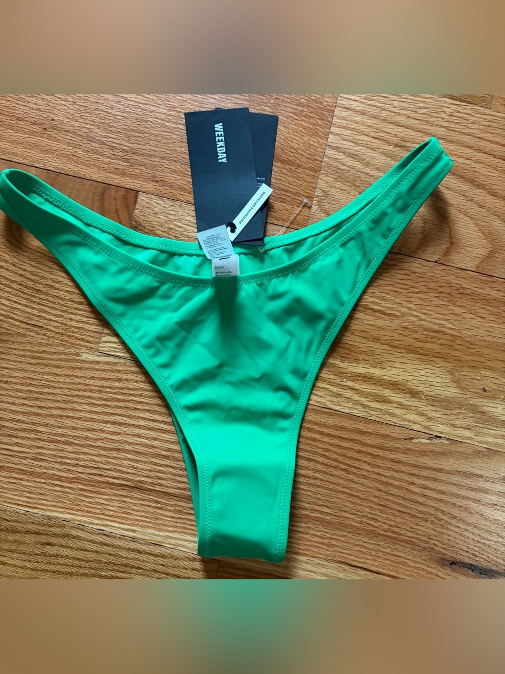 Weekday Bright Green High-Cut Bikini Bottom